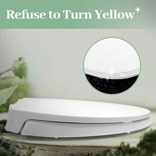 SS114 Elongated Toilet Seat Compatible with TOTO SS113/SS154/SS224/SS204, Traditional Elongated Heavy Duty Toilet Seat with Toilet Seat Bolts and Nut, ?Cotton White