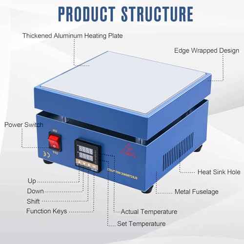 Soldering Hot Plate 110V 850W LED Microcomputer Electric Preheat Soldering Preheating Station Welder Hot Plate Rework Heater Lab (200X200mm Plate)