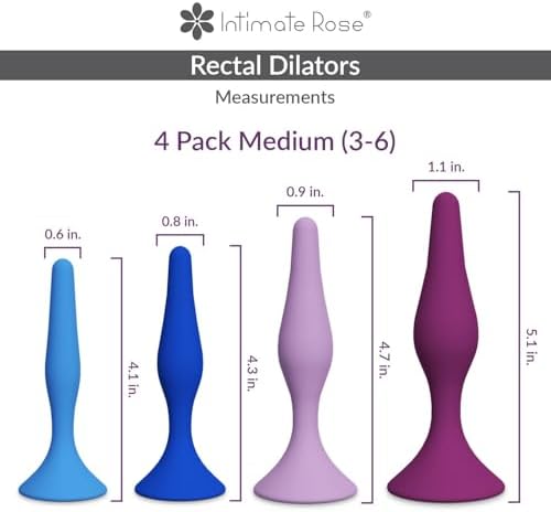 Rectal Dilator Trainer Set for Men and Women – Pelvic Floor Therapy Tool - Medical Grade Silicone, FDA Registered - 4-Pack, Sizes 3-6