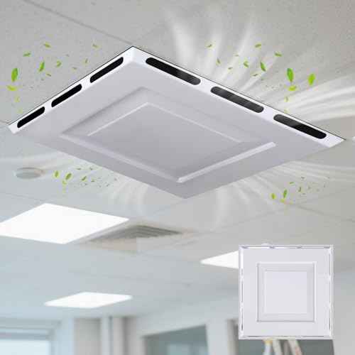 1 Pcs 24" x 24" Ceiling Vent Deflector 4-Way Air Vent Deflector Commercial Air Diverter for 2'x2' Drop Ceiling Grid No Tools Required Redirector for Offices, Classrooms, and Spaces