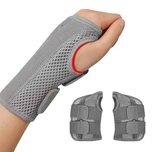 Wrist Brace for Carpal Tunnel Relief Night Support, Hand Brace with 2 Stays for Women Men, Adjustable Wrist Support Splint for Right Left Hands for Tendonitis, Arthritis, Sprains (Pack of 2)