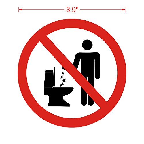 dealzEpic - Do Not Litter in Toilet/Do not Throw Trash in the Toilet Sign - Self Adhesive Peel and Stick Waterproof Vinyl Decal - 3.94 inches in Diameter | Pack of 4 Pcs