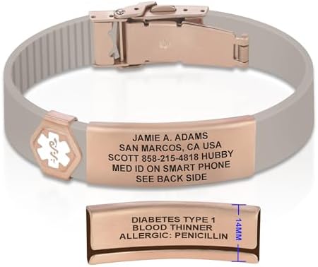 Divoti Custom Engraved Medical Alert ID Bracelet – Dual-Sided Laser Etching, Silicone Wristband, Stainless Steel Security Clasp – Adjustable & Trim-to-Fit – Emergency Medical Info Band for Men & Women