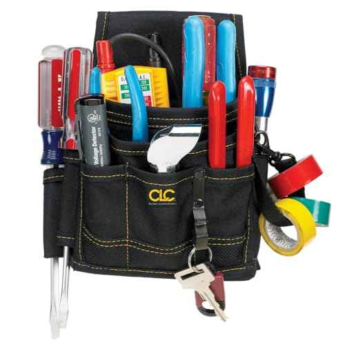 Custom Leathercraft CLC 1503 Small Electrical Maintenance Pouch, Black, 9 Pocket