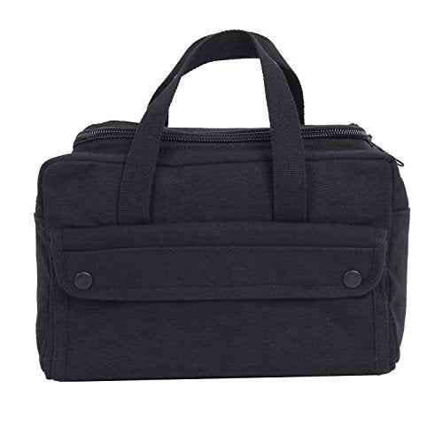 Rothco Wide Mouth Mechanics Tool Bag with Brass Zipper - Heavy Duty Canvas Construction - Ideal for Tool Storage and Transport, Black