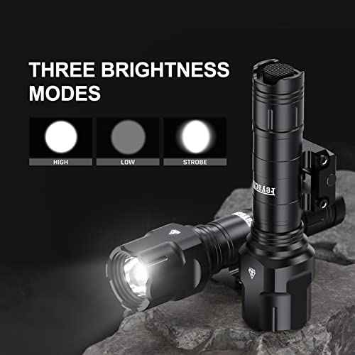 Feyachi WL25 1200 High Lumens Tactical AR Flashlight LED Light with Pressure Switch & Fixed Picatinny Rail Mount, 3 Modes - High/Low/Strobe
