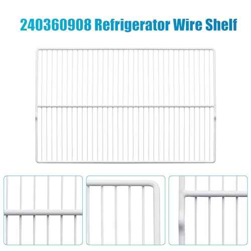 240360908 Refrigerator Wire Shelf 25 3/7 X 16 1/2 Inch Compatible with Frigidaire, Kenmore, Foreverpro 240360901, 240360905, 3189137, AP5805565, EAP9492365 (1 Pack)