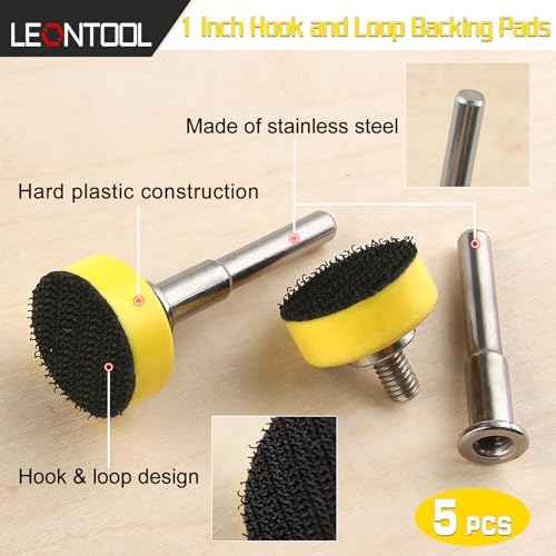 5 PCS Hook and Loop Sanding Discs Pad Kit 1 Inch Drill Attachment Backing Pads Hook and Loop Backing Pads with 1/4-Inch Shank Drill Adapter for Polishing