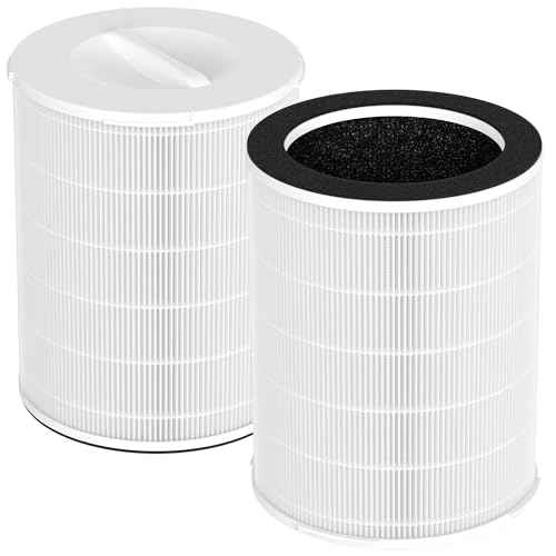 2 Packs KJ510B Replacement Filters Compatible with Kokofit KJ510B Air Cleaner Purifier, 3-in-1 Filtration System of Activated Carbon, Premium Filter and Fine Mesh Nylon Pre-Filter