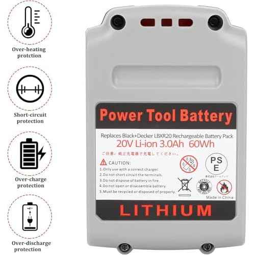 Replacement for Black and Decker Battery: 3.0Ah 20 Volt Batteries Compatible with Cordless Power Tools LBXR20 LBXR2020 LBX20 LBXR2520 LB2X4020 LB2XR20 (2PCS)
