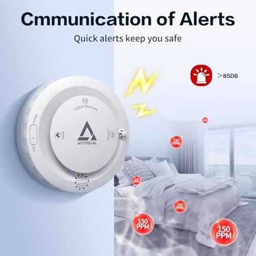 Smoke and Carbon Monoxide and Heat Detector 3-in-1 CO/Smoke/Temp Alarm 10-Year Battery, 85dB Voice Alert, Explosion-Proof ABS, Easy Installation Home Safety Device (Includes AA Batteries)