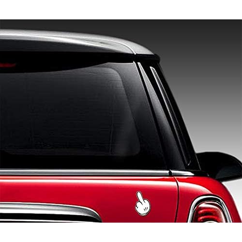 2 x PVC Laminated Sticker Middle Finger B 128
