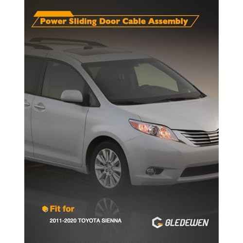 Sliding Door Cable, Compatible with 2011-2020 Toyota Sienna, Rear Right Passenger Side, Auto Door Spool Control Wiring Repair Kit, Power Sliding Door Wire System, w/o Motor, Replace# 85016-08010