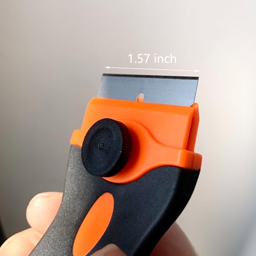 4 Pack Razor Blade Scraper Tool, Multi-Purpose Glass Scraper with 20 PCS Metal & Plastic Blades, Durable Cleaning Scraper for Windows, Stickers, Paint, Cooktops, and Adhesive Removal