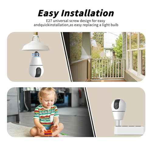 Light Bulb Camera 5G&2.4Ghz WiFi 2K Security Cameras Wireless Outdoor Indoor,AI Detection and Alarm,Two-Way Talk,Cameras for Home Security,Color Night Vision,911 Emergency Dispatch,US Based Cloud,2PCS