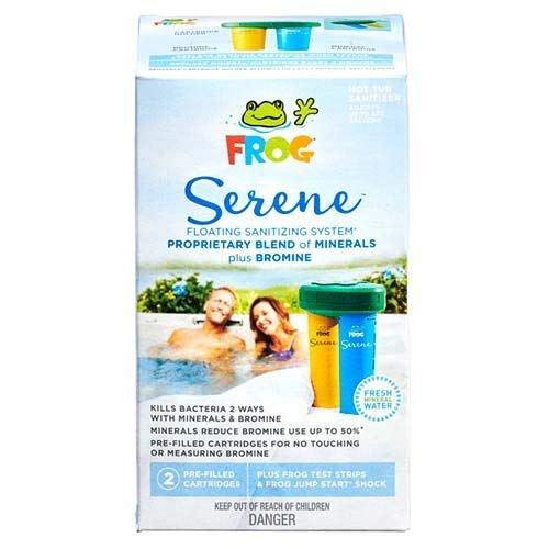 FROG Serene Floating System for Hot Tubs - Quick & Easy Prefilled Hot Tub Sanitizer - Hot Tub Maintenance System with Sanitizing Minerals & Bromine