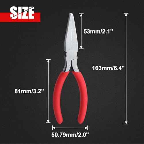 6 Inch Flat Nose Pliers with Serrated Jaw Precision Duck Bill Fine Pliers Multipurpose for Maintenance and Jewelry Making