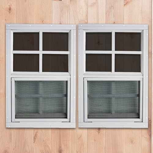 12" x 18" Shed Windows 2 Pack,Small Windows with Tempered Glass - Flush Mount | Ultimate Choice for Chicken Coop, Greenhouse, Garage, Playhouse