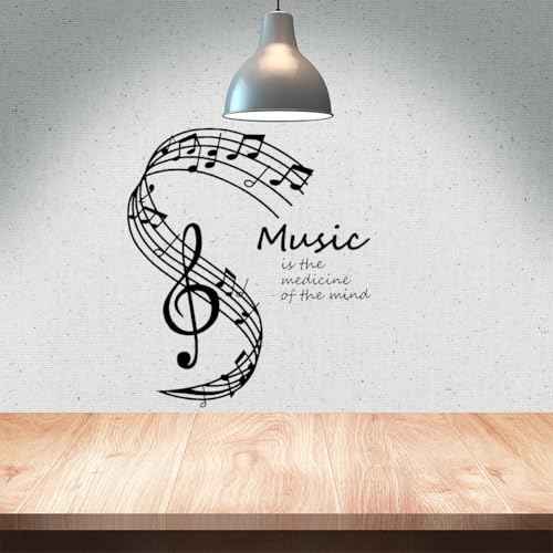 CREATCABIN Music Wall Decals Musical Note Wall Stickers Vinyl Wall Art Notes Notation PVC Adhesive Home Mural Decor Gift for DIY Classroom Living Room Music Studio Decoration 19x17Inch