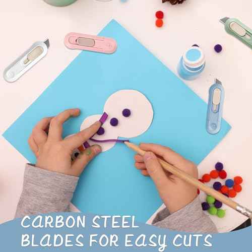 Box Cutter,Retractable Box Opener, Package Opener, Easy Slide Retractable Cute envelope opener for opening daily express boxes, envelopes, packages, paper tapes and more (8 Pcs Box Cutter))
