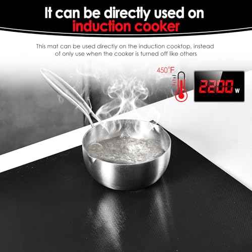Extra Large Translucent Induction Cooktop Protector Cover Mat (Magnetic) 21.2x35.4 In, Stove Top Cover for Electric Stove, Silicone Stove Mat for Glass Top Stove,Range Covers for Electric Stove