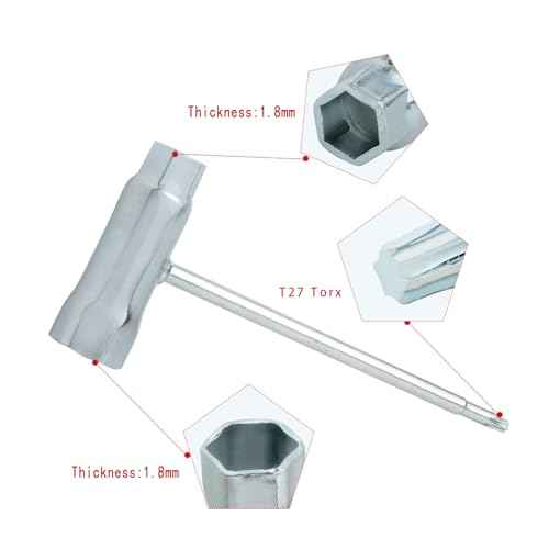 2pack Combination Screwdriver and Wrench, 13mm x 19mm T-Wrench and T27 Screwdriver, Socket Wrench for Spark Plug, Chainsaw Adjustment Tool