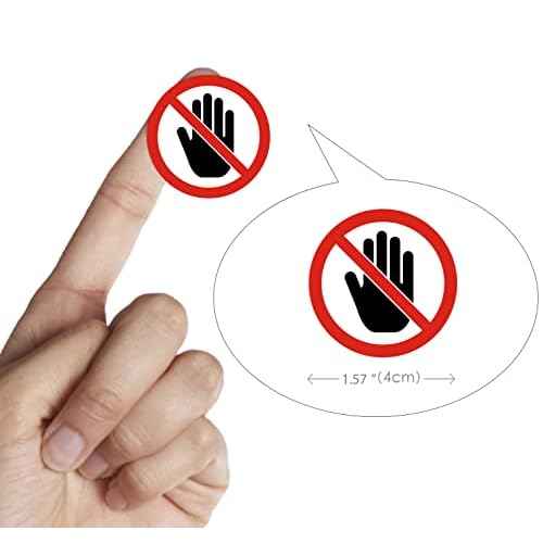 dealzEpic - Do Not Touch Sign Sticker - Self Adhesive Peel and Stick Round Vinyl Decal - 4 cm (1.57 inches) in Diameter