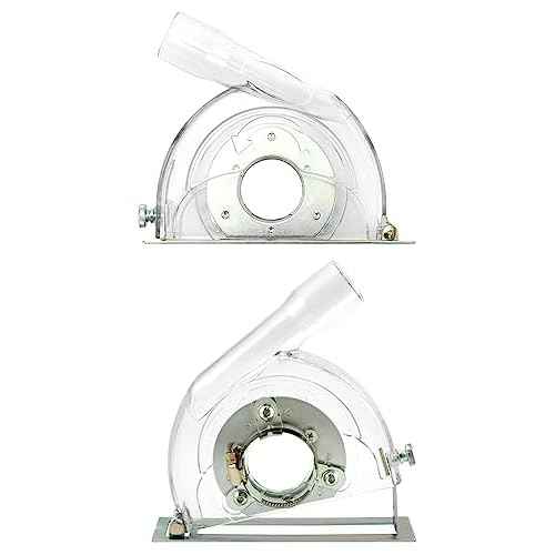 QWORK Cutting Dust Shroud for Angle Grinder 4-1/2" to 5", Transparent Cutting Dust Shroud Grinding Cover, Angle Grinder Dust Collection Attachment