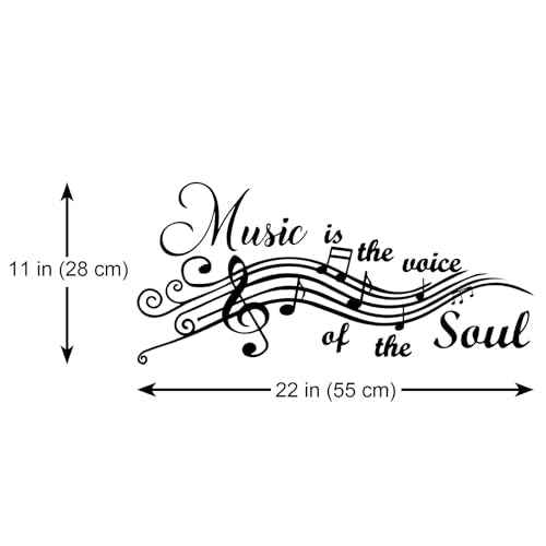 Music is The Voice of The Soul Vinyl Wall Decals Quotes Sayings Words Arts Lettering for Music Room