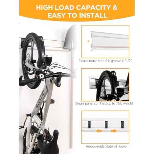 Garage Tool Organizer Wall Mount Slat Wall Paneling Yard Tool Storage for Garage, Bike Storage Rack