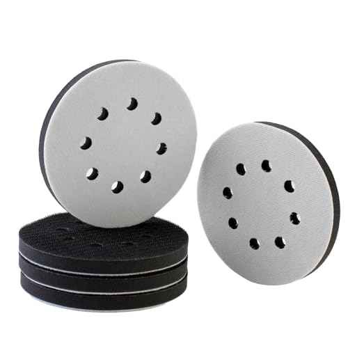 IPELY 5 Pack 5 Inch 8 Holes Foam Interface Pad Surfprep Foam Sanding Pads for Buffer (5 Pack)