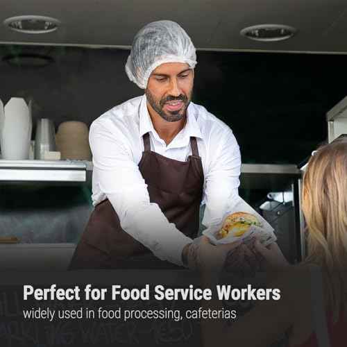 [200 Count] 2X Heavy Duty White Hair Nets For Food Service Workers, 21", Disposable Bouffant Caps Hair Nets for Women Work, Food Prep, Manufacturing and Workshop.
