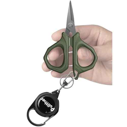 4.6"Fishing Scissors,Fishing Line Cutter for Braided Fishing Line,Fishing Gear with Tool Retractor,Non-Slip Grip Small Scissors for Saltwater & Freshwater