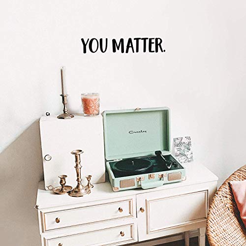 Vinyl Wall Art Decal - You Matter - 4" x 22" - Trendy Motivational Positive Self Esteem Quote Sticker for Home Bedroom Playroom Living Room Kids Room Office Decor