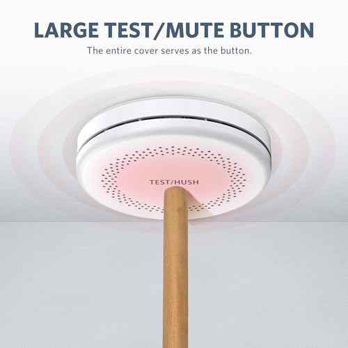 2 Pack Smoke and Carbon Monoxide Alarms, HATHEPHS 10-Year Battery Smoke & CO Detector with Large Test/Silence Button, Easy Installation