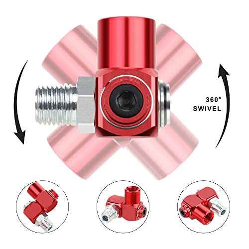 Hromee 1/4 Inch NPT 360 Degree Swivel Air Hose Connector, 1/4¡± Industrial Air Fittings and Pneumatic Tool Adapter 2 Pack