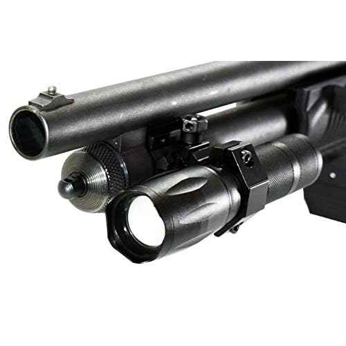 Trinity 1000 Lumen led Flashlight for mossberg 590 12ga Home Defense Tactical Hunting Optics Aluminum Black Picatinny Weaver Mounted Adapter Single Rail Mount.