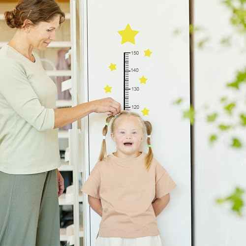 Wall Stickers Star Height Stickers Growth Chart Sticker for Wall Measure Decals Ruler Wall Decals for Children Nursery Wall Decor Baby Bedroom Toddler Living Room Playroom Decorations (Star)
