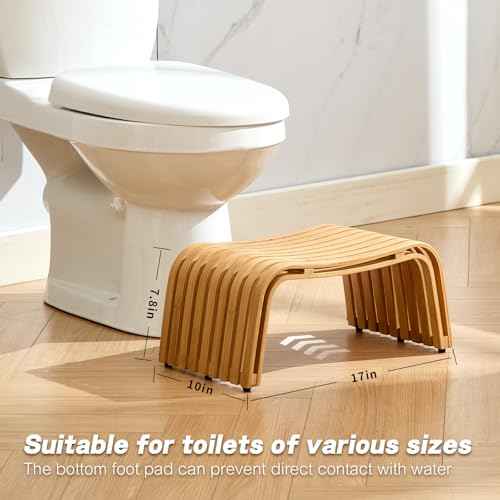 Bamboo Toilet Stool for Adults,7 inch Toilet Stool Squat Adult Kids,Non-Slip Poop Stool for Kids,Make Defecation More Smooth and Easy,Kitchen, Living Room, Bathroom