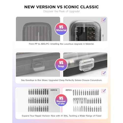 Precision Screwdriver Set - 48 in 1 screwdriver bit set Magnetic Small Screwdriver Set with Case, mini screwdriver set for Computer, Laptop, iPhone, MacBook, PC, Game Console, Eyeglass(48-IN-1)