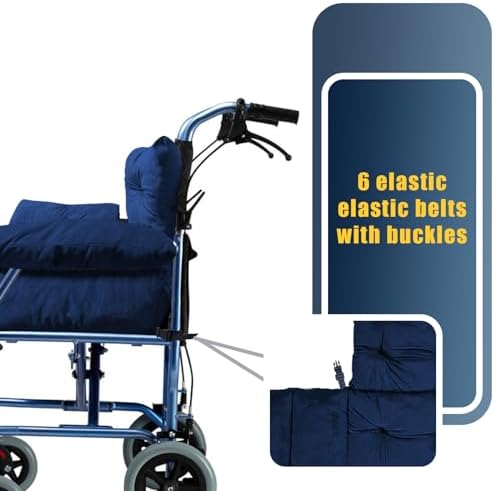 Big Hippo Wheelchair Seat Cushions, Comfortable Wheelchair Cushions for Pressure Relief, Soft Wheelchair Seat Cushions Pain Relief -17 ×17 Inches - Prussian Blue