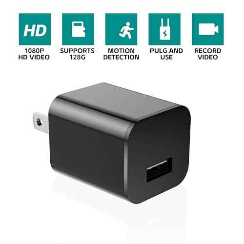 DUVIX Mini Camera with 64G Card 1080P Small Security Camera Charger with Motion Detection for Indoor (No WiFi)