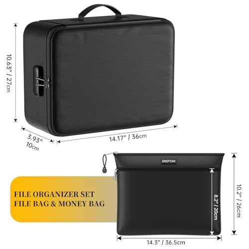 ENGPOW Fireproof Document Bag with Lock,File Organizer Set with Zipper Money Case,5 Layers Protection Fireproof Safe Storage for Important Documents,Passport,Laptop,14.2"*10.6"*4",Soft Case