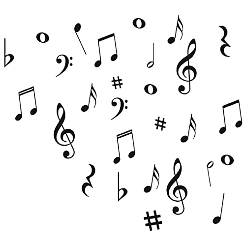 Music Wall Stickers&Murals Musical Note Wall Decals PVC Material Decals for Classroom Recording Studio Decoration Home Decor£¨Black£©