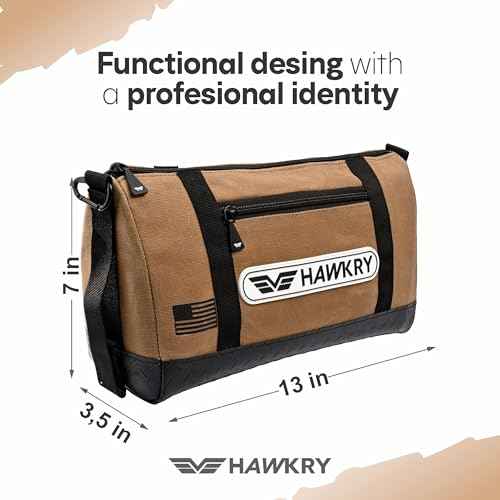 HAWKRY Heavy Duty Canvas Tool Bag ? Waterproof Canvas Zipper Pouch, Garden Tool Bag, Construction Bags Heavy Duty, Small Zipper Pouch, Motorcycle Tool, Multipurpose Fishing Bag
