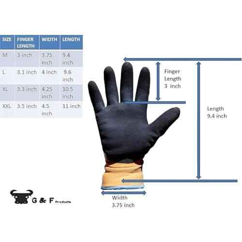 G & F Products Winter Gloves for outdoor cold weather Double Coated Windproof texured Plam and Fingers Acrylic Terry inner keep hands warm at -58F, 12 Pairs X-Large 1528XL, Orange (1528XL-DZ)