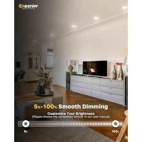 Ensenior 4 Inch LED Can Lights 12 Pack, Dimmable Retrofit Led Recessed Lighting, 5CCT Adjustable Color Temperature (2700K-5000K), 7W=77W 700LM, IC & Damp Rated, FCC
