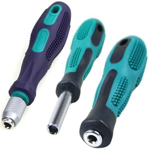 3-Piece 1/4 Hex Screwdriver Bit Holder Handle Set with Quick Change, Magnetic, and Direct Insertion Handles