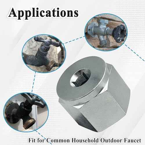 05265 Thread Clean Adapter for Household Outdoor Faucets, Clean Wrench Tool, Silver