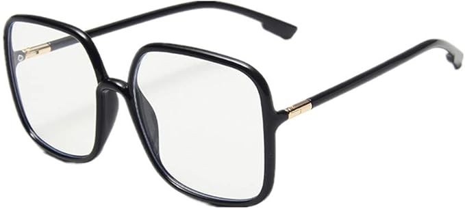 Shiratori Woman's New Retro Blue Light Blocking Glasses Big frame Nerd Eyeglasses Frame Anti Blue Ray Computer Game Glasses Black